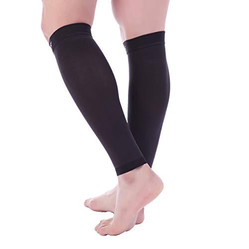 Doc Miller Doc Miller Calf Compression Sleeve Women and Men- 20-30 mmHg - 2 Pairs Calf Sleeve for Surgery Recovery Maternity Shin Splints Varicose Veins and Calf Injuries - Small Size - Black Color