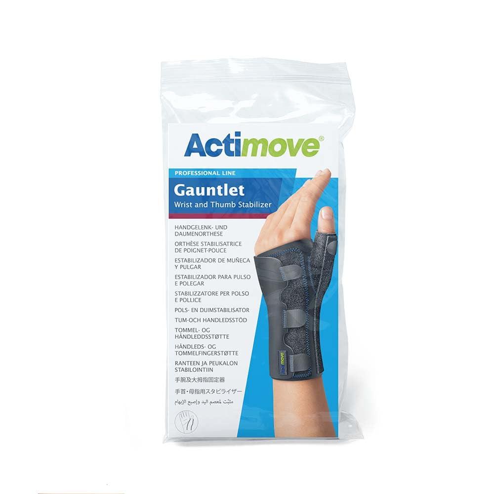 Actimove Actimove Professional Gauntlet Wrist & Thumb Stabilizer | Wrist Support Brace for Arthrosis, Rheumatoid Arthritis, Sprains, Tendon, Soft Tissue & Ligament Injuries, Postoperative Care | Black - Choose Your Size