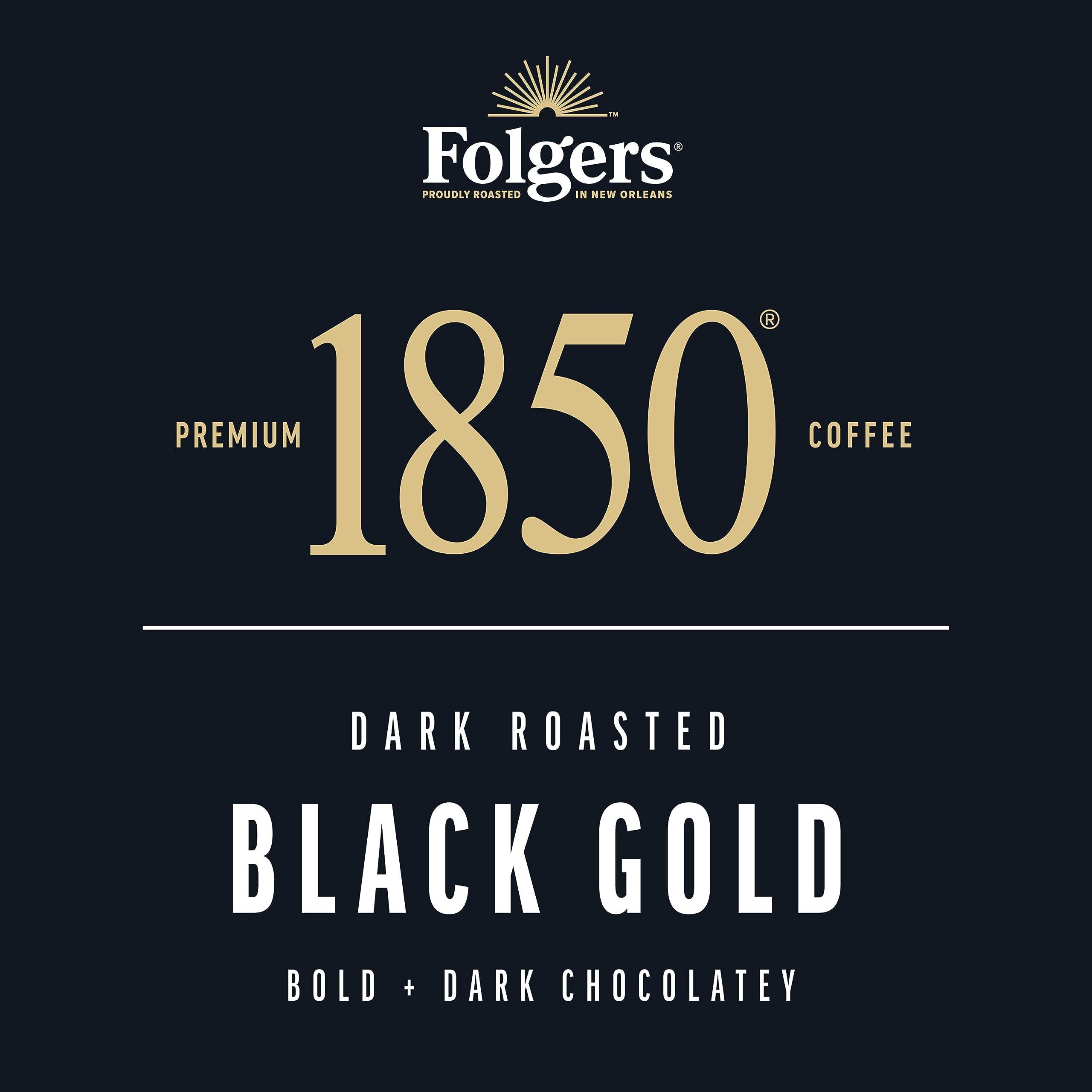 Folgers Folgers 1850 Black Gold Dark Roast Ground Coffee, 12 Ounce (Pack of 6)