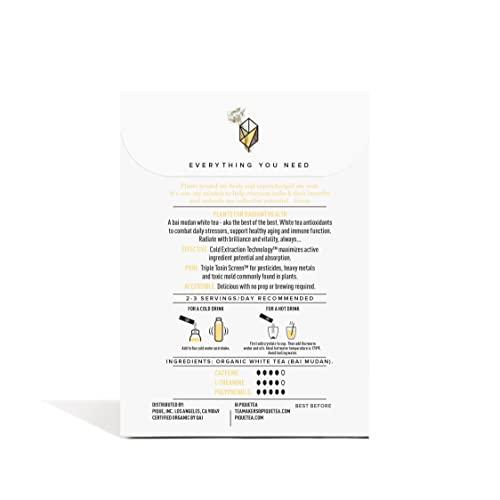 PIQUE Pique Organic White Peony Tea Crystals - Antioxidants for Radiant Skin, Immune Support, Fujian Chinese Caffeinated Tea - 14 Single Serve Sticks (Pack of 1)