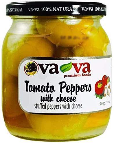 parthenonfoods.com Tomato Peppers Stuffed with Cheese, Vava, 16.9oz (480g)
