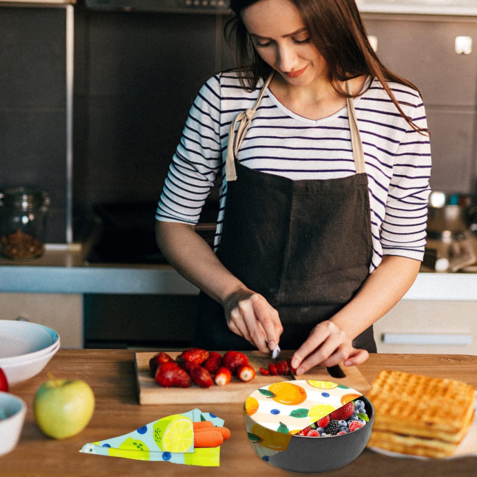 WDG Reusable Beeswax Wrap - 9 Pack, Beeswax Wraps for Food, Eco-Friendly Beeswax Food Wrap, Organic, Sustainable, Biodegradable, Zero Waste, Plastic-Free Food Storage (1L Orange | 3M Lemon | 5S Pear)
