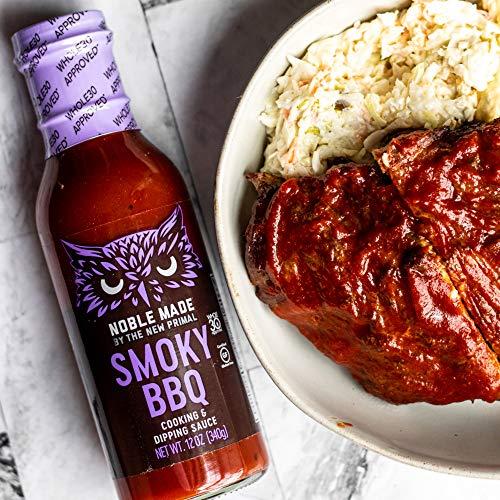 The New Primal Noble Made Smoky BBQ Cooking & Dipping Sauce, Whole30 Approved, Paleo, Certified Gluten Free, Dairy and Soy Free, Vegan, Keto, 13 Oz Glass Bottle (1 Count)