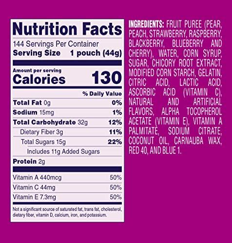 Welch\'s Welch\'s Fruit Snacks, Berries \'n Cherries, Gluten Free, Bulk Pack, 1.55 oz Individual Single Serve Bags (Pack of 144)