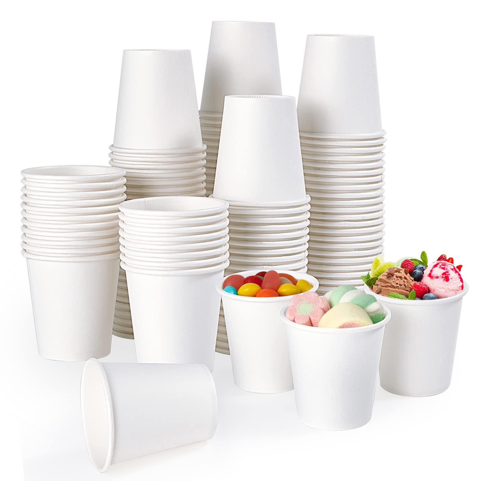 TV TOPVALUE TV TOPVALUE 600 Pack 4 oz Paper Cups, Bathroom Cups, Small Mouthwash Cups, White Paper Cups, Hot/Cold Drinking Cups, Mini Paper Cups for Home, School and Office