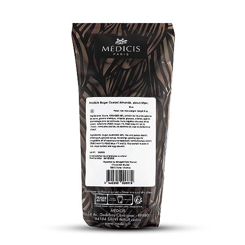 MEDICIS Medicis Premium Candied Almond Dragees (French Jordan Almonds) Sugar Coated Candies Ideal as a Party Favor for Weddings and Baby Showers 75 count bag 8.8oz (Blue)