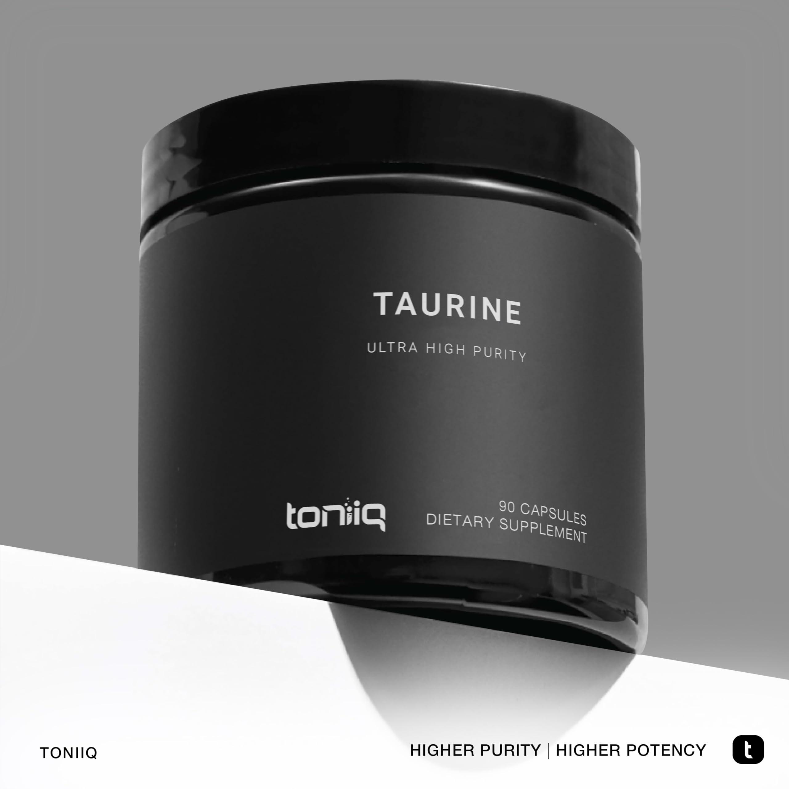 Toniiq Toniiq 2000mg Taurine Supplement - High Purity Taurine Powder Capsules, 98%+ Pure, Third-Party Lab Tested - Potent, Non-GMO, Gluten-Free, Effective Formula 45 Optimal Servings Per Bottle