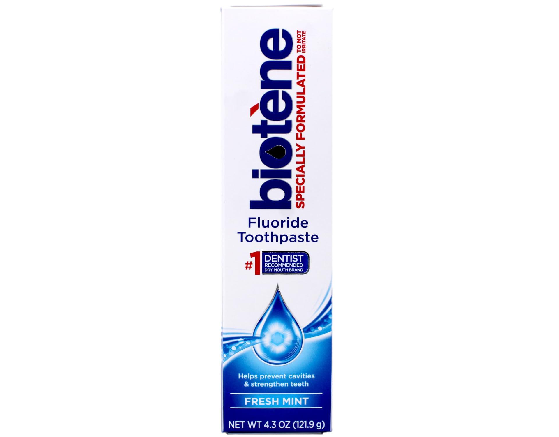 biotène Biotene Fluoride Toothpaste Gentle Formula Fresh Mint, 4.3 Ounce (Pack of 2)