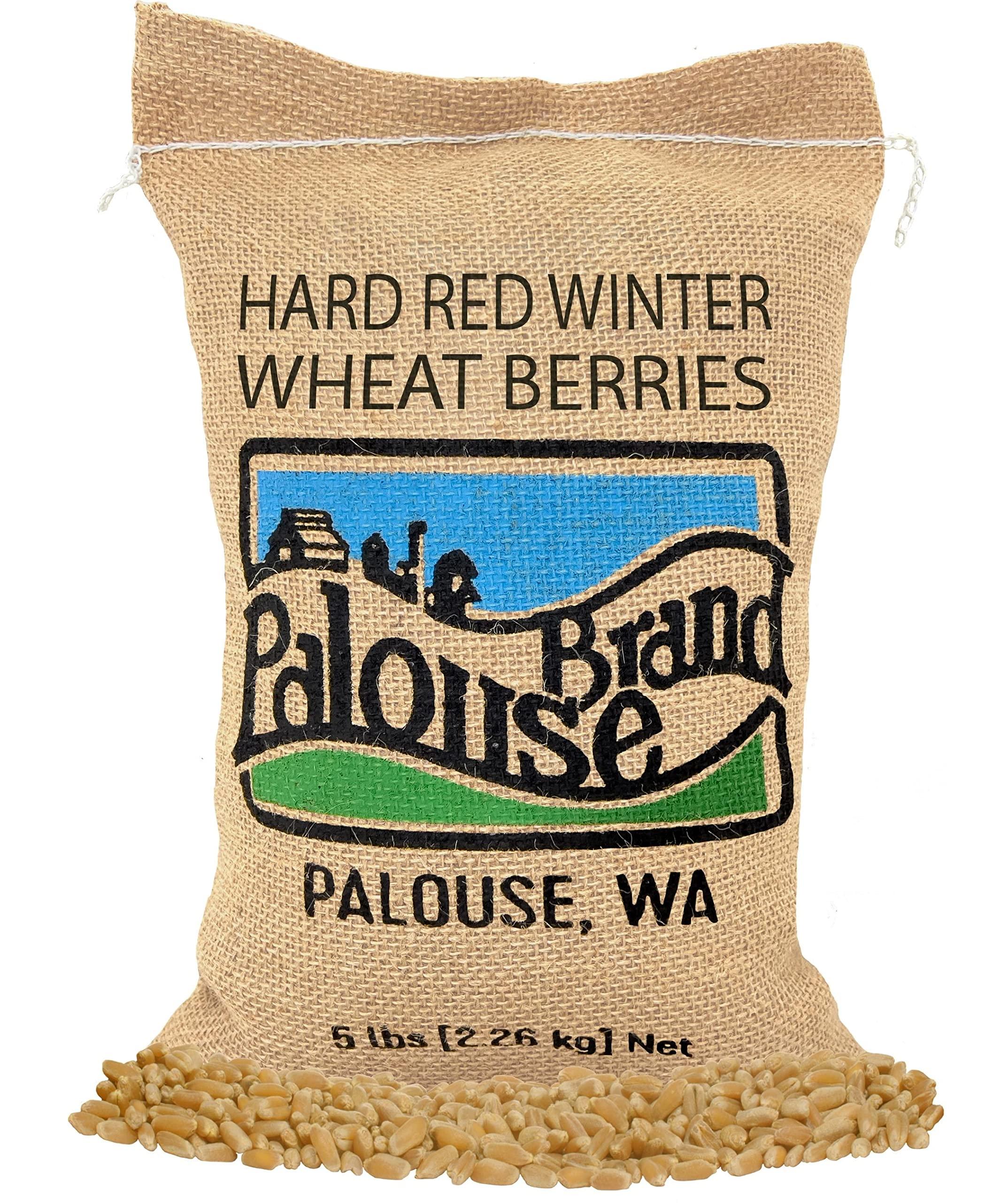 Palouse Brand Certified Glyphosate Residue Free Hard Red Winter Wheat Berries | 5 LBS | Family Farmed in Washington State | Non-GMO Project Verified | 100% Non-Irradiated | Certified Kosher Parve | Field Traced | Burlap Bag