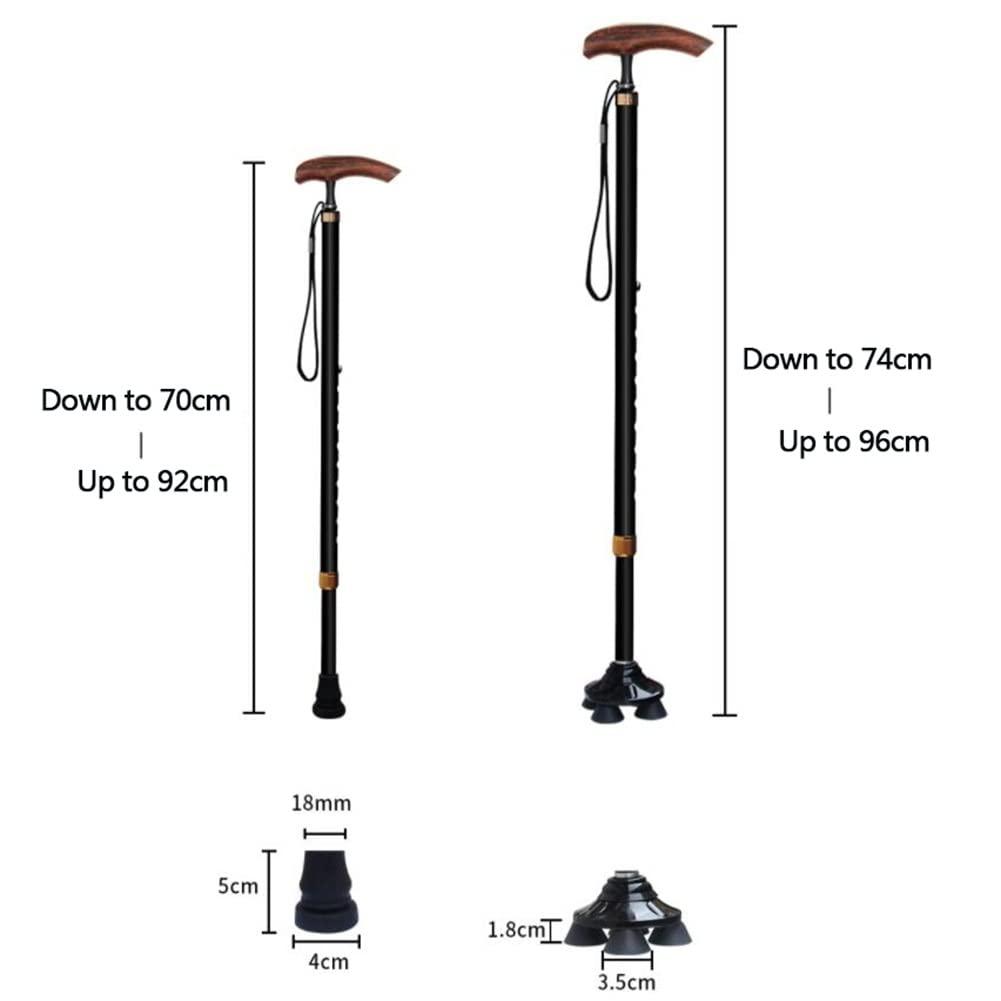 JJ Home JJ Home Cane for Men & Women,Adjustable Walking Stick,Mobility Aid for Elderly, Seniors & Handicap (360 Swivel Base)