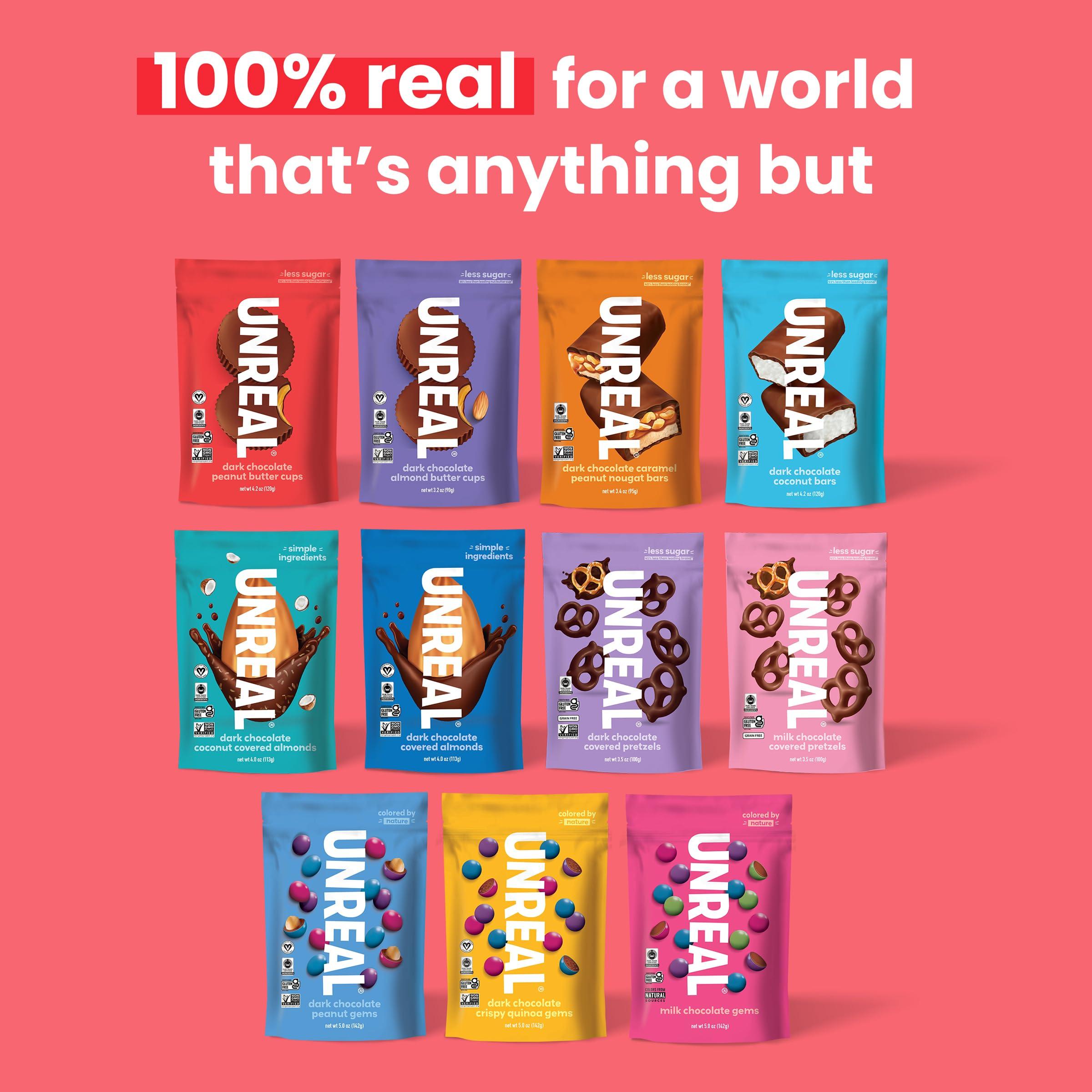 UNREAL UNREAL Dark Chocolate Peanut Butter Cups (Value Size Bag) | Vegan, 5g Sugar | Gluten Free, Fair Trade, Non-GMO | 9.5oz