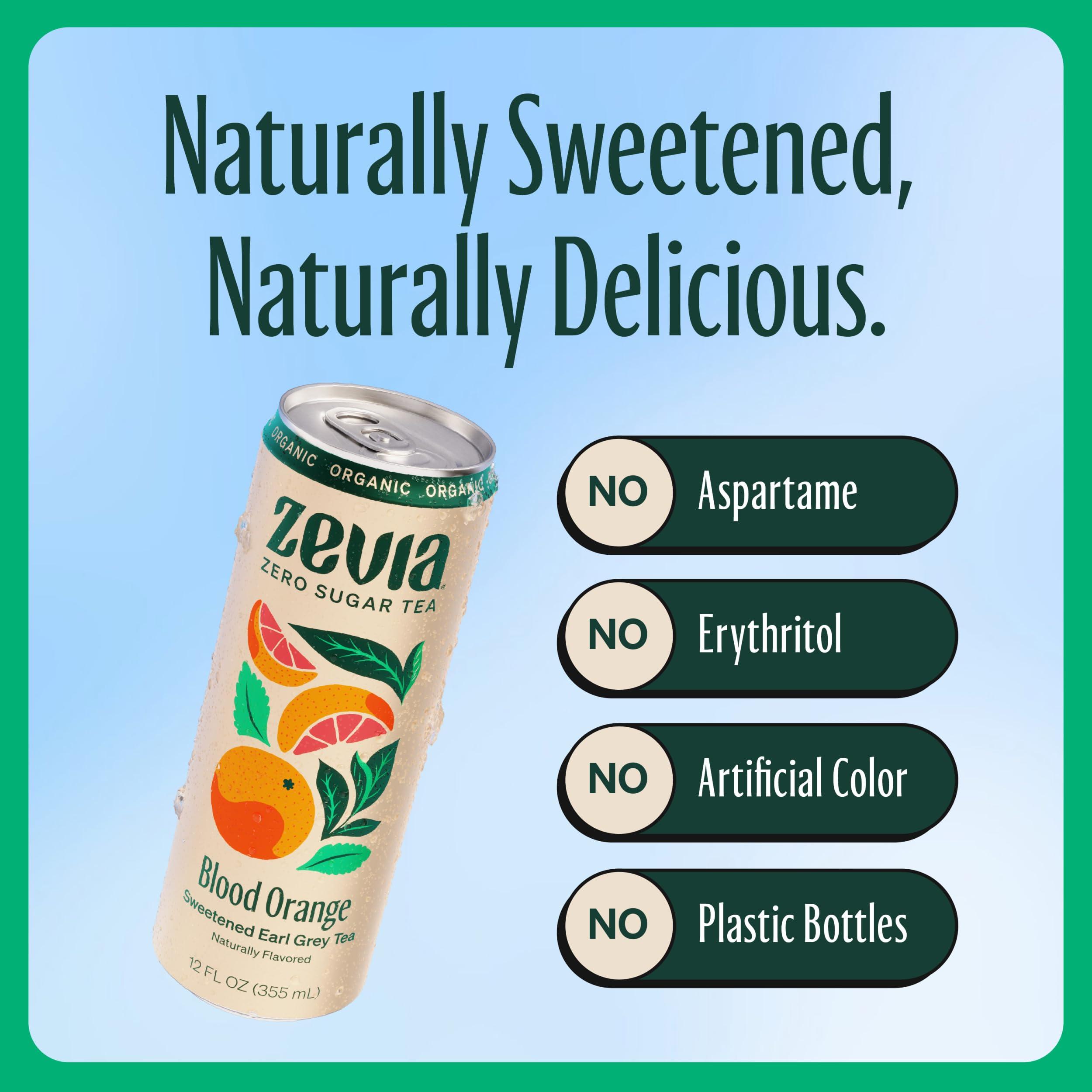 Zevia Zevia Organic Sugar Free Iced Tea, Earl Grey Tea Blood Orange, 12 Fl Oz (Pack of 12)