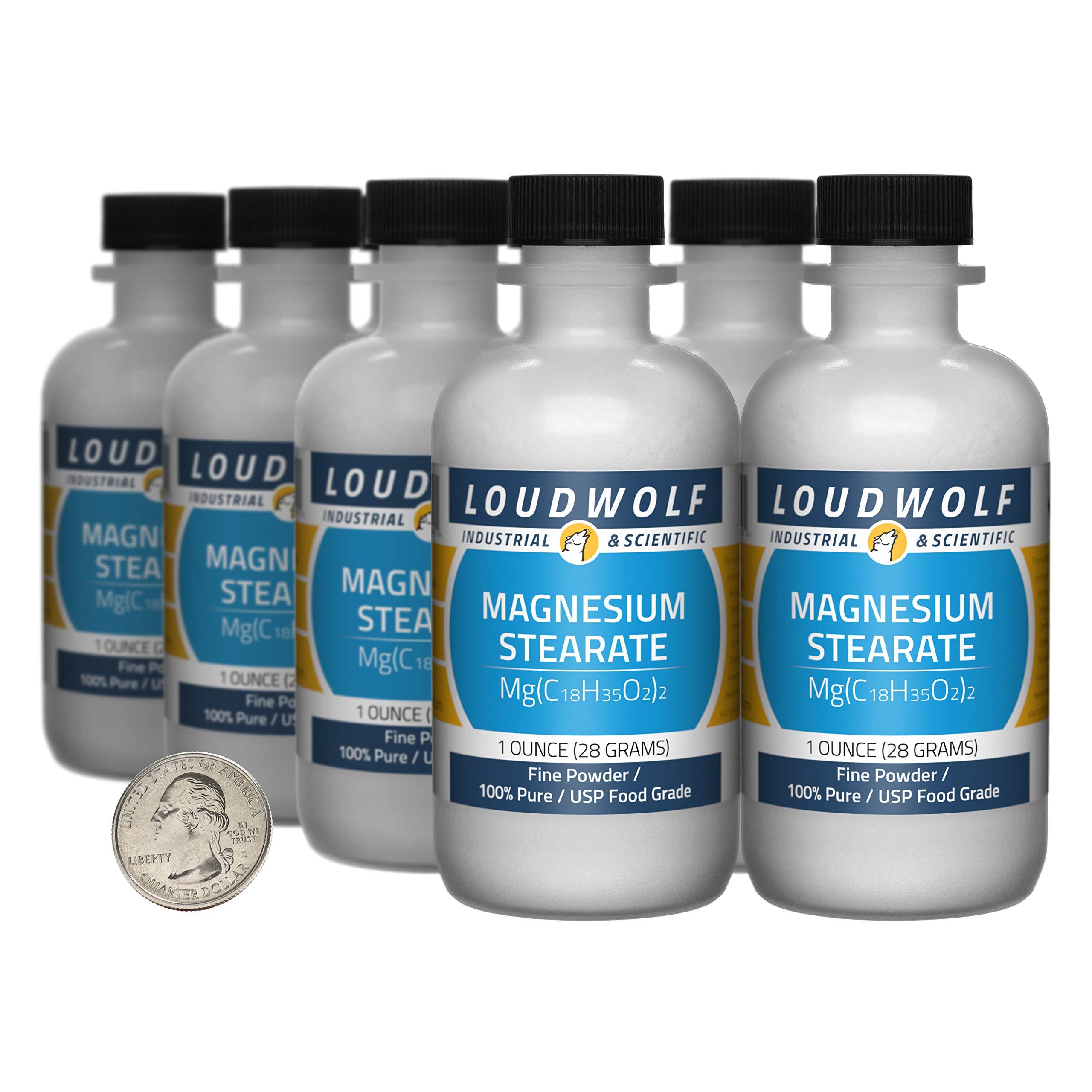 Loudwolf Magnesium Stearate / 8 Ounces / 8 Bottles / 100% Pure USP Food Grade/Fine Powder/USA