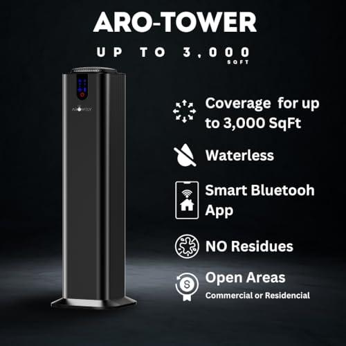AROMELY Aromely Smart Bluetooth Scent Diffuser, Aromatherapy Nebulizing Waterless Diffuser for Home, Office & Room, Perfect Aroma Diffuser Up to 2,000 SQSF (Black)