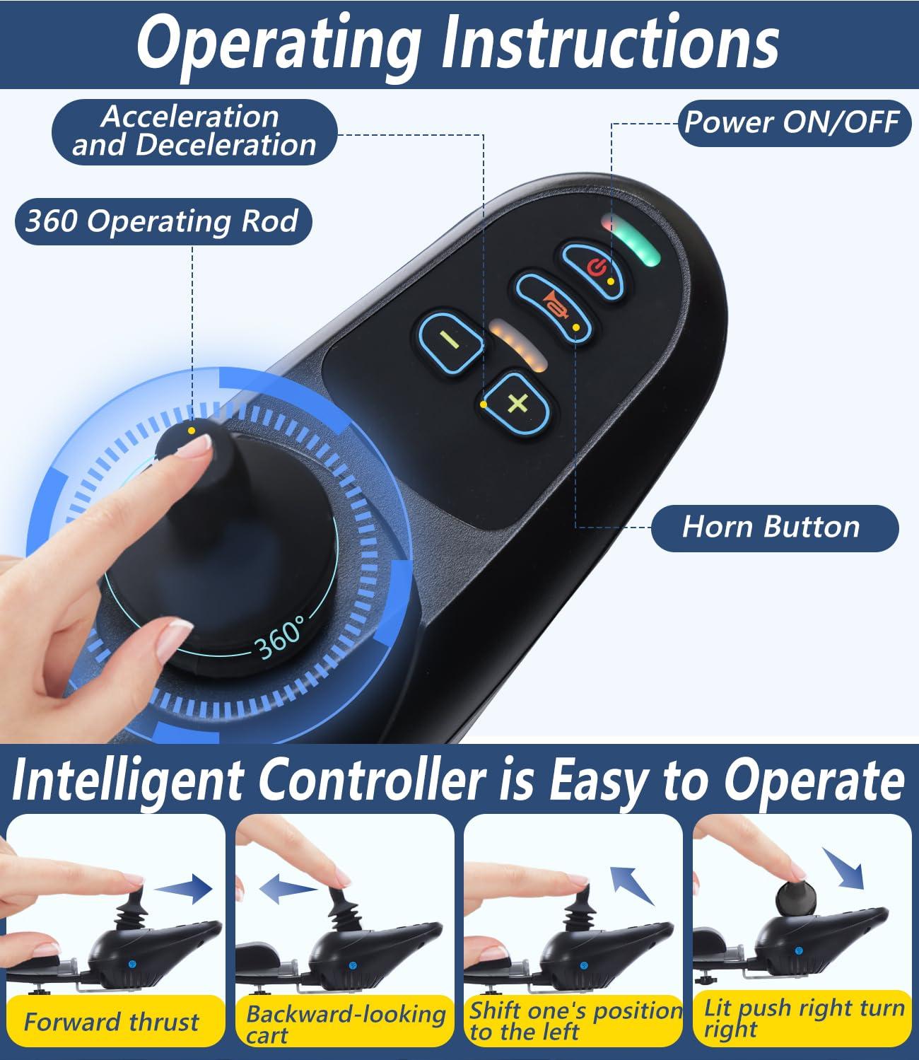 Broobey Broobey Lightweight Electric Wheelchair Portable Folding Transport Power Wheelchair- Travel Size - Airline Approved - User Friendly