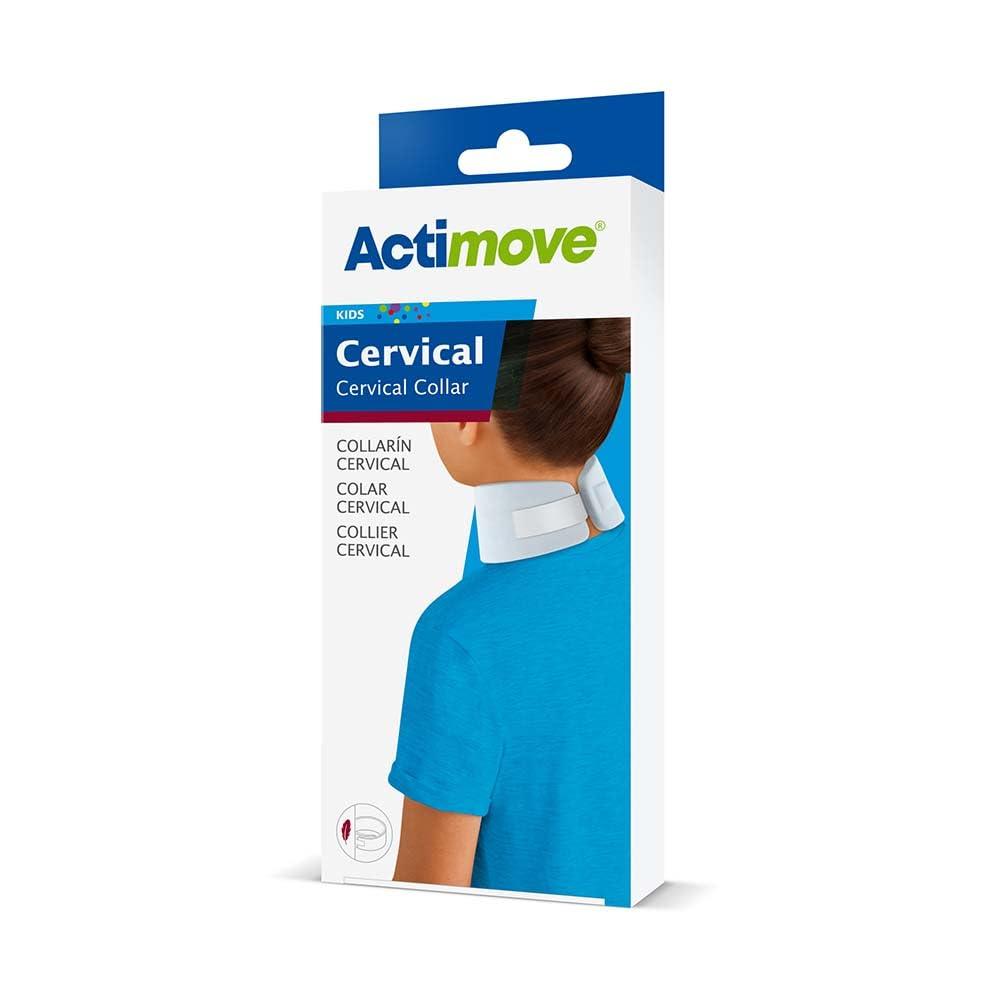 Actimove Actimove Kids Cervical Collar for Girls & Boys | Soft Foam Pediatric Neck Brace for Sleeping - Relieves Neck Pain & Spine Pressure, Neck Collar Brace Support After Whiplash or Injury | White - Choose Your Size