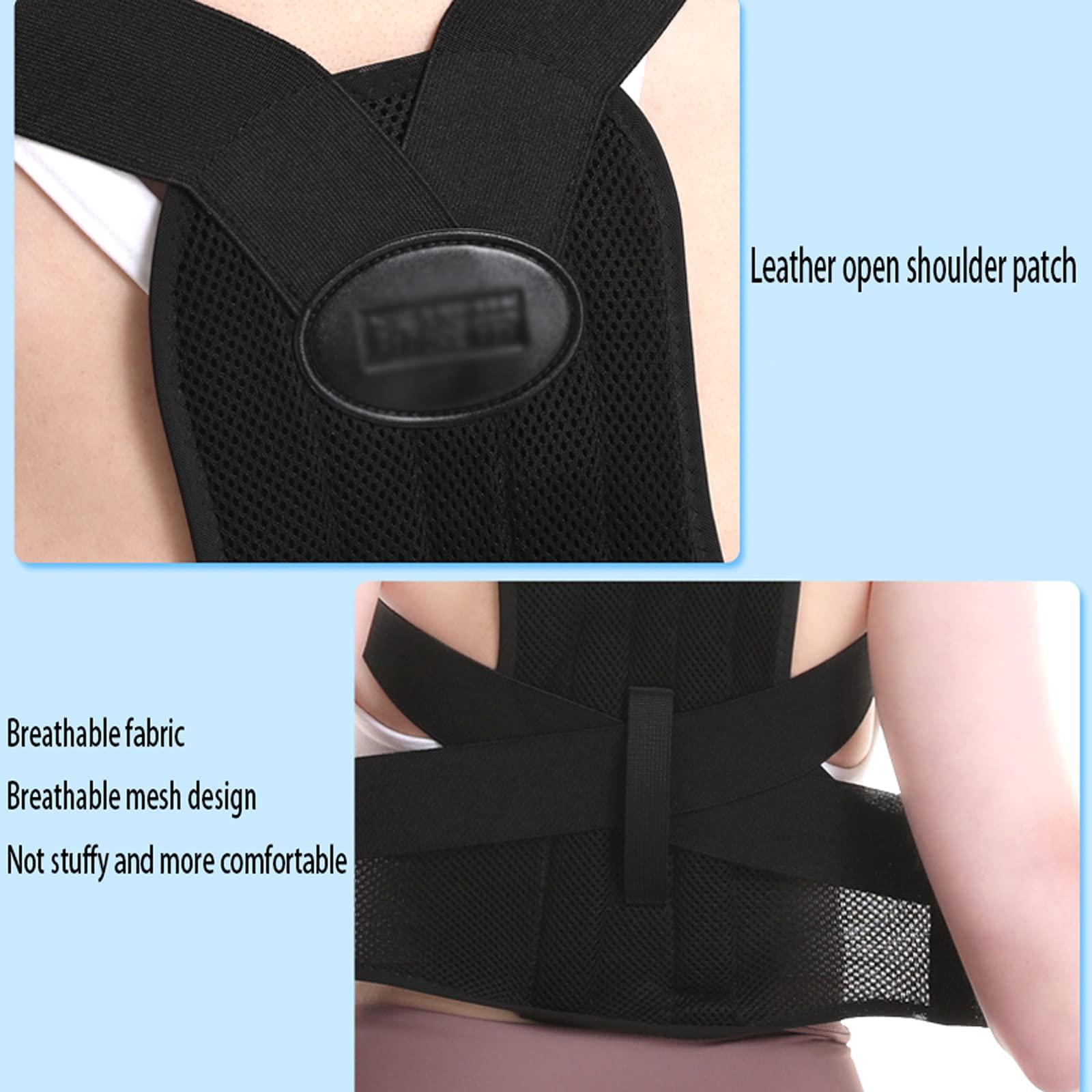 BAFAFA BAFAFA Posture Corrector Corrective Shaping Belt High Elasticity Adjustable Breathable Support for Spine Brace Back Shoulder Clavicle Support Neck Pain Relief,Black,XL
