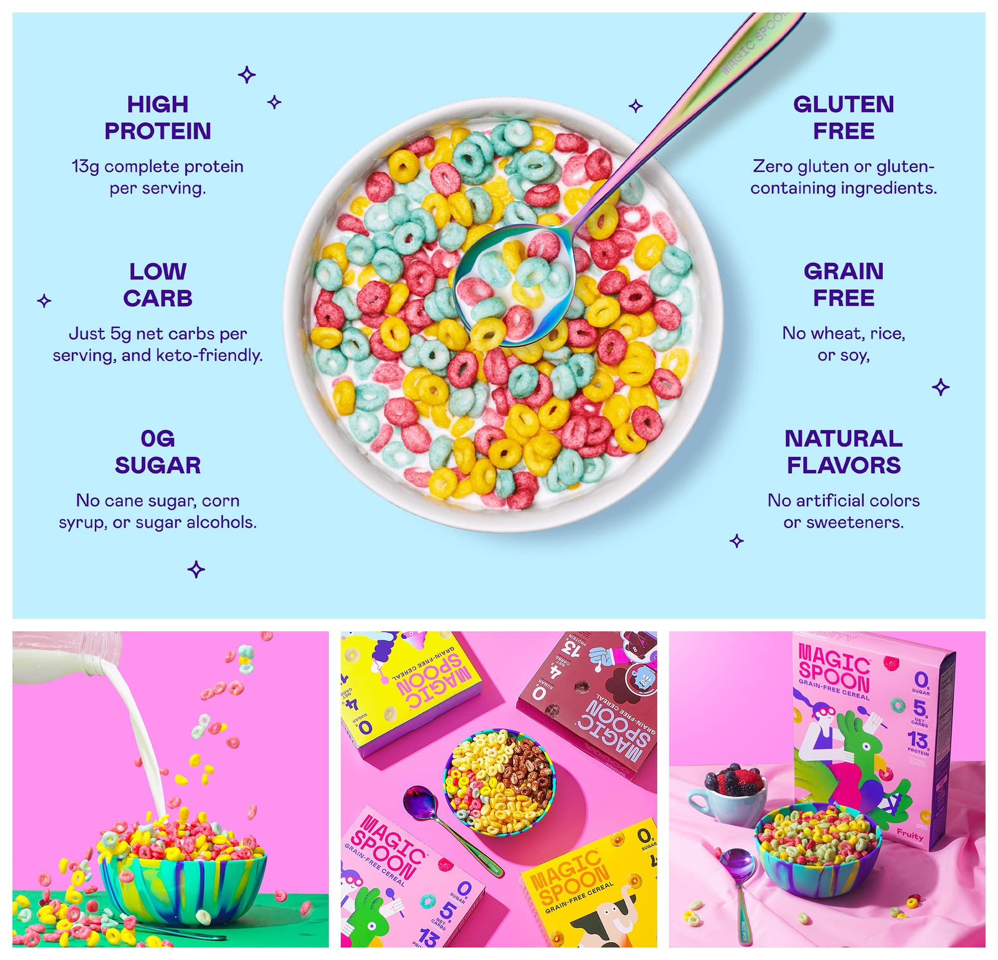 Magic Spoon Magic Spoon Cereal: Fruity 4-Pack & Frosted 4-Pack I Keto & Gluten and Grain Free Lifestyle