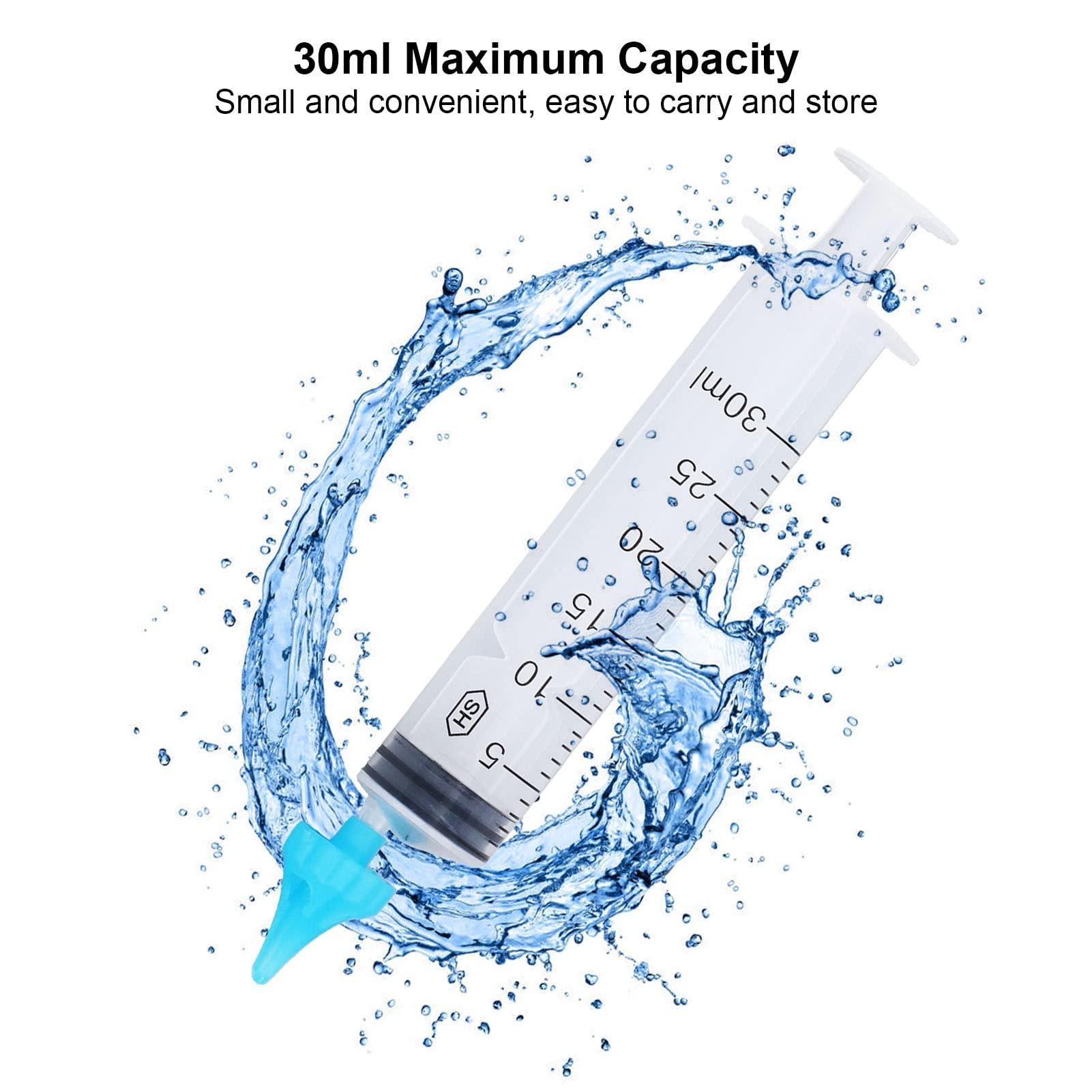 Airshi Ear Wax Syringe 4pcs Ear Irrigation Syringe 20ml 30ml Portable for Adult Kids Cleaning