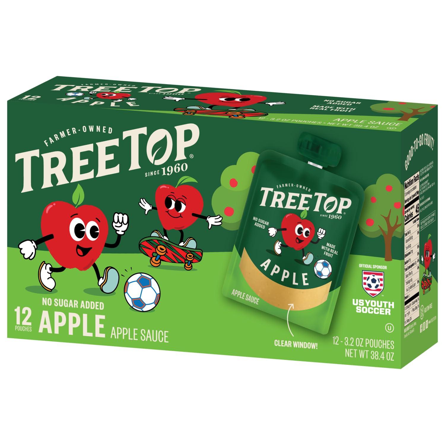 Tree Top Tree Top Apple Sauce Pouches, Apple Flavor, No Sugar Added, 3.2 oz. pouches (Pack of 48)