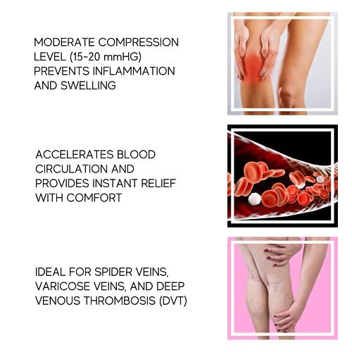 invera invera Thigh High Compression Stockings, Unisex Ted Hose Socks, 15-20 mmHg Moderate Level (X-Large)