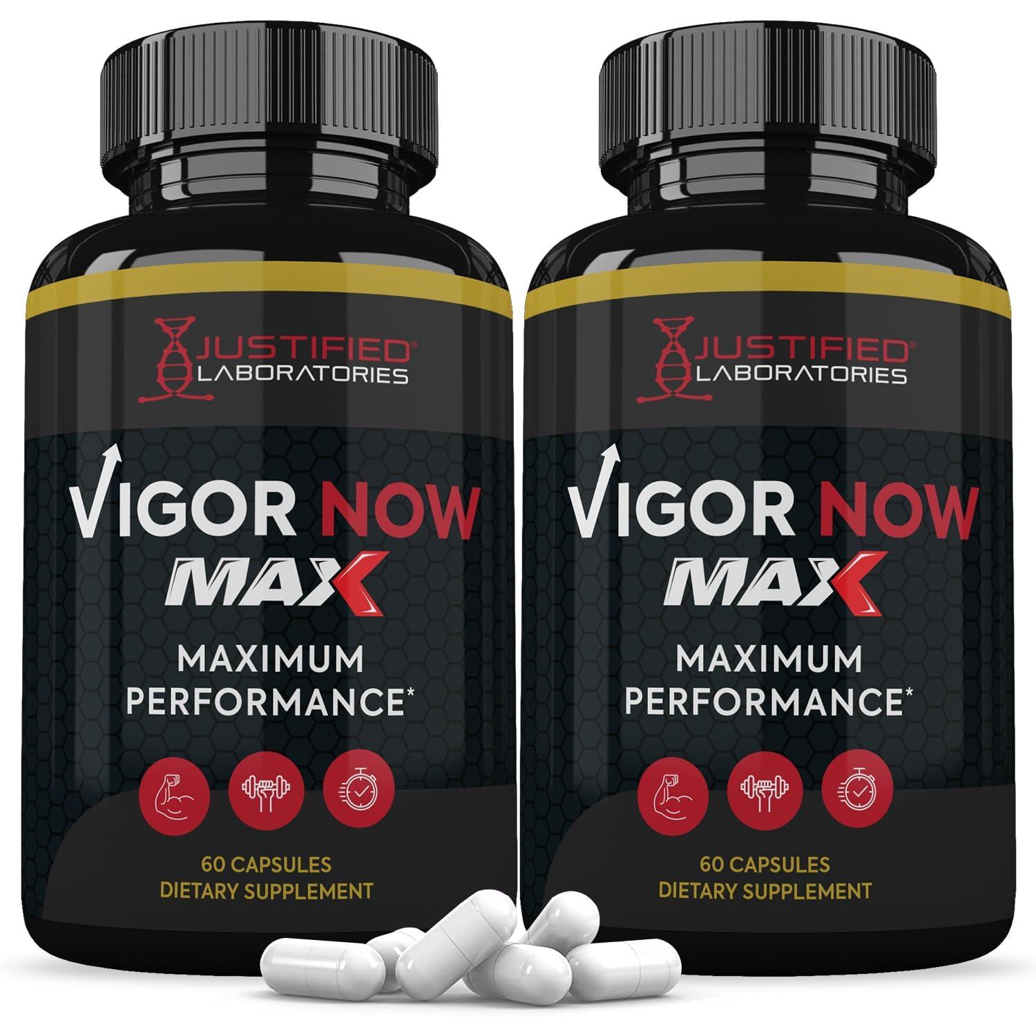 Justified Laboratories (2 Pack) Vigor Now Max 1600MG Advanced Men's Health Formula 120 Capsules