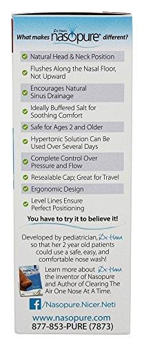 DR HANA'S NASOPURE Nasopure Nasal Wash, Sampler Kit, “The Nicer Neti Pot” Sinus Wash Kit, Comfortable Nasal Rinse 8 Oz Bottle & 4 Salt Packets (3.75 Grams Each), Nasal Congestion, Cold, Flu, Allergy, Nasal Irrigation