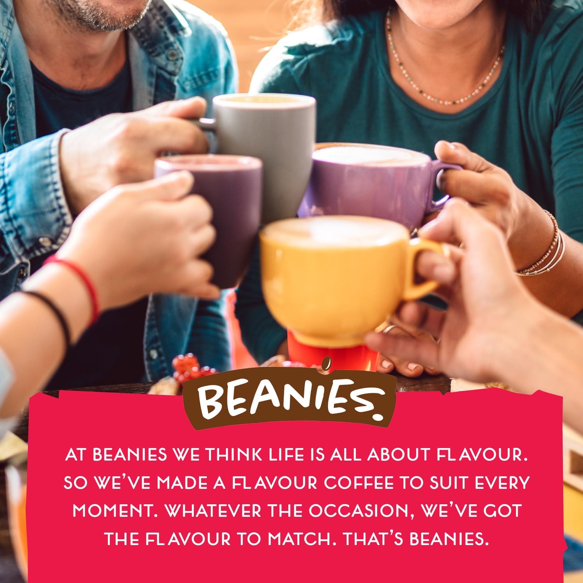 Beanies The Flavour Co Beanies Flavour Instant Coffee -White Chocolate & Raspberry Instant Flavored Coffee - Bold & Adventurous Full-On Flavor - An Indulgent Sugar Free Taste Explosion - Low Calorie - Vegan & Gluten Free - Wheat & Dairy Free, 6 x 50g jar