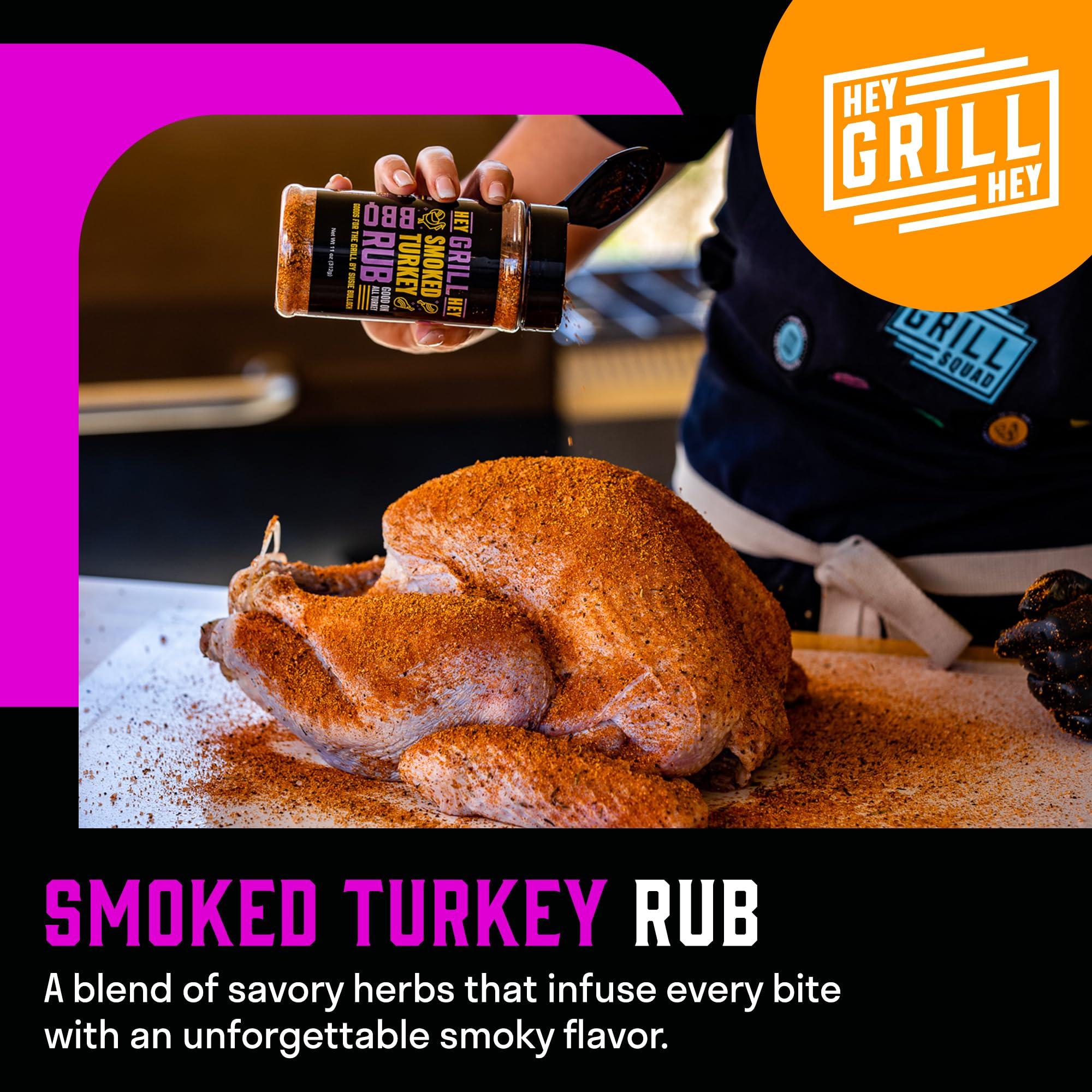 Hey Grill Hey Hey Grill Hey | Smoked Turkey Brine & Seasoning Kit | Includes APPLE SPICE TURKEY BRINE, SMOKED TURKEY RUB, and CRANBERRY BBQ GLAZE