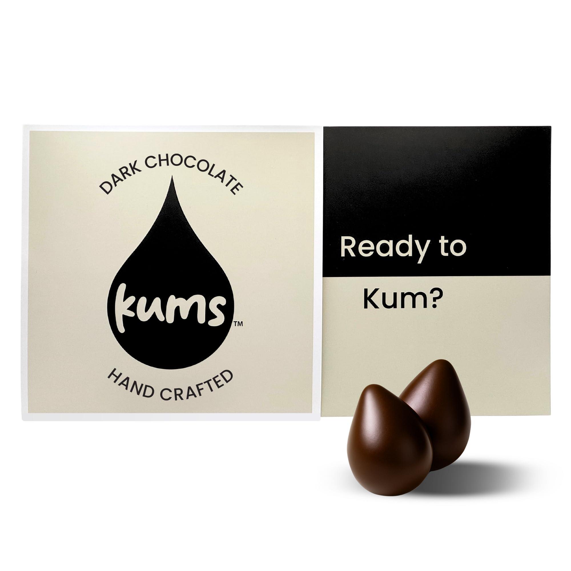 Kums Kums Dark Chocolate (1 Box) Mood Chocolate for Couples Chocolate Tabs, Vegetarian Delight Ideal for Men & Women | Luxurious Tab Chocolate Bars (Tailored For His And Her Chocolate) Romance Chocolate