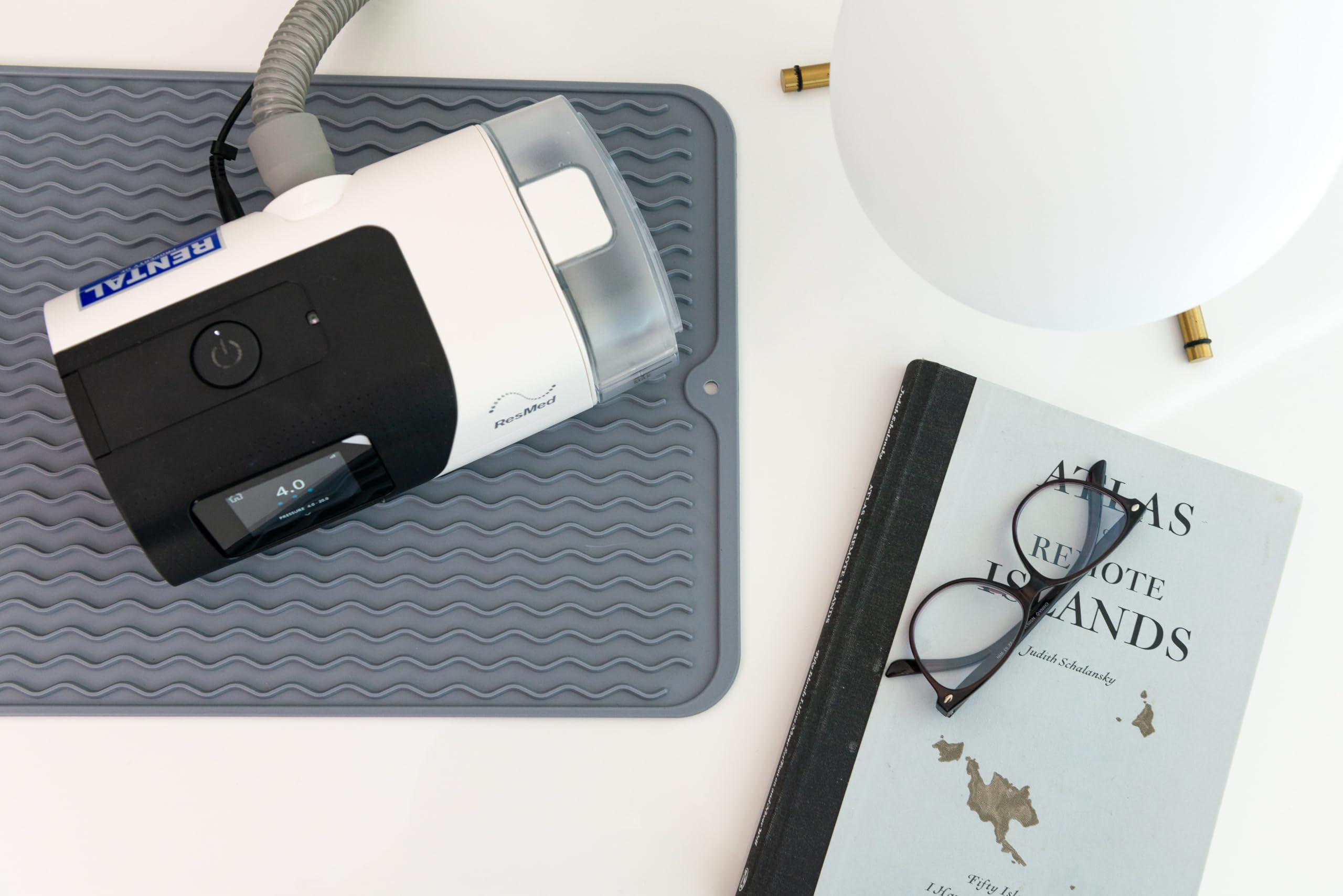 Snugell Snugell CPAP Protector Mat Vibration Absorbing and Noise Reducing Nightstand Pad for Sleep Therapy Machines 15.8\" x 11.8\" Gray Protects Surfaces and Enhances Stability for CPAP Device