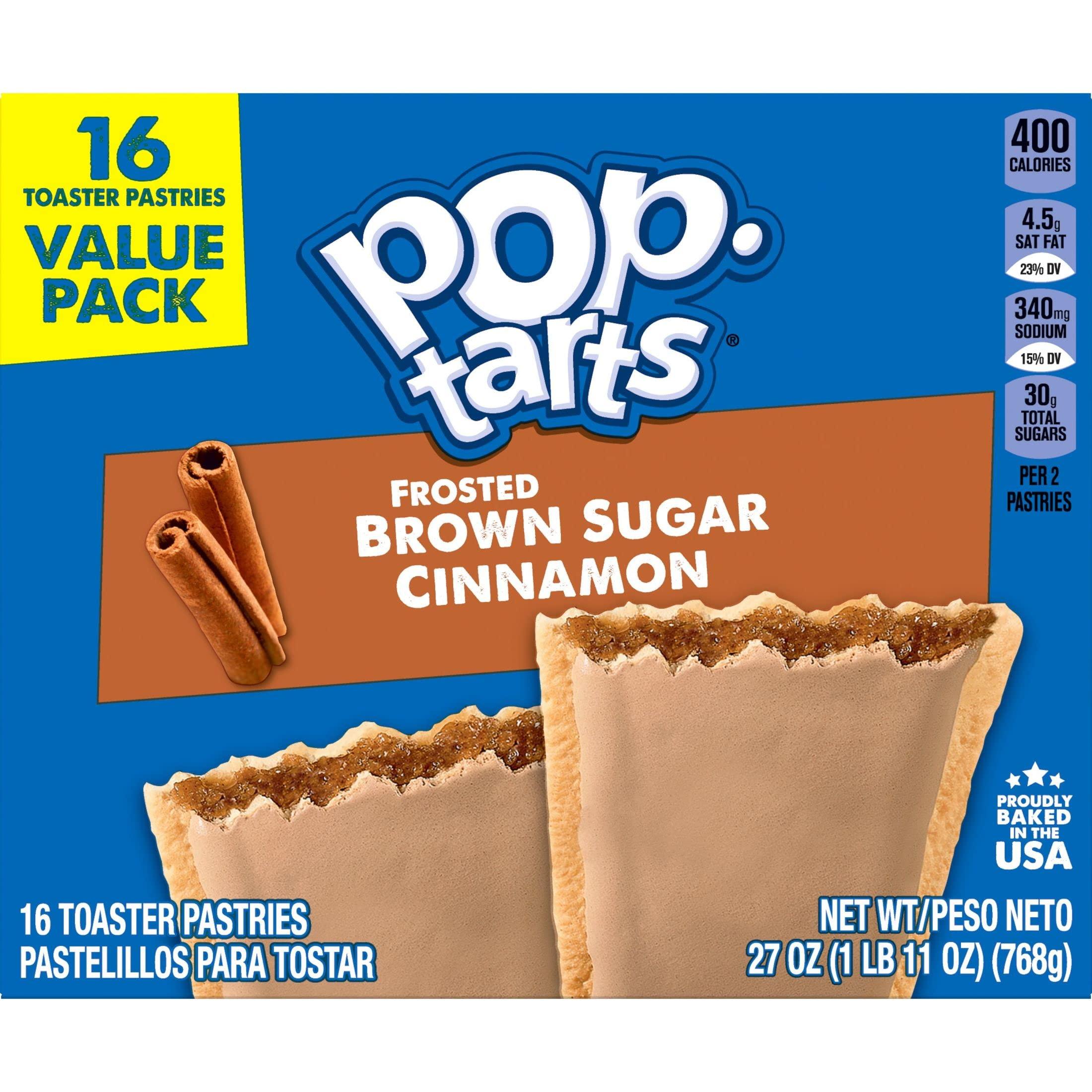 Pop-Tarts Pop-Tarts Toaster Pastries, Breakfast Foods, Kids Snacks, Frosted Brown Sugar Cinnamon, Value Pack (64 Pop-Tarts) (Pack of 2)