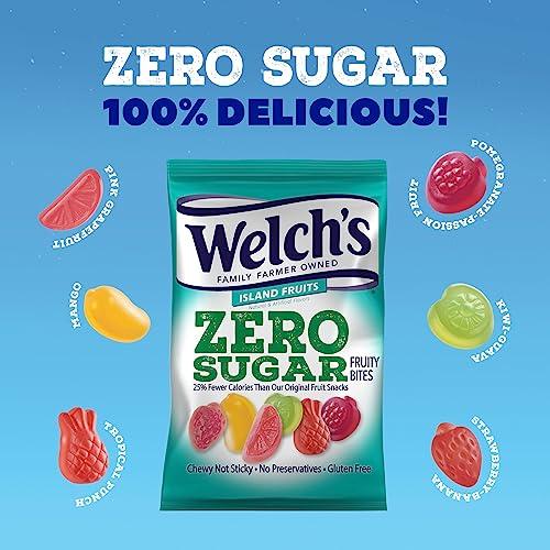 Welch's Welch’s Fruit Snacks, Zero Sugar Variety Pack with Mixed Fruit, Berries 'N Cherries & Island Fruits, Gluten Free, 3 oz (pack of 12)