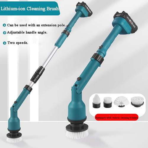 HYQFSAD Electric Spin Scrubber, Cordless Electric Cleaning Brush with 2-Speeds Adjustable Speeds and Extension Handle Portable Handheld Scrubber for Cleaning Bathroom, Window Tile Floor Tub & Shower ( Color :