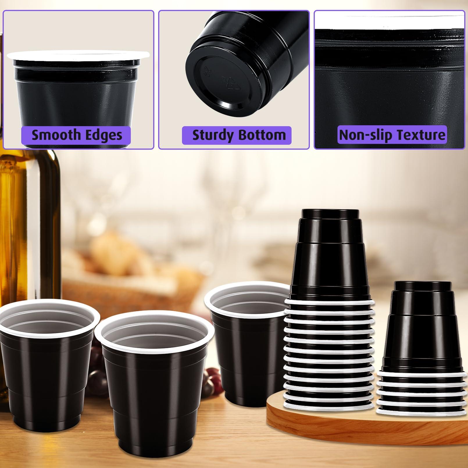 JEFHOMKIT JEFHOMKIT 200 Pcs Disposable Shot Cups,2 oz Plastic Shot Glasses,Mini Disposable Shot Glasses,Mini Party Cups for Tasting Serving Snacks Samples Birthday Halloween Christmas