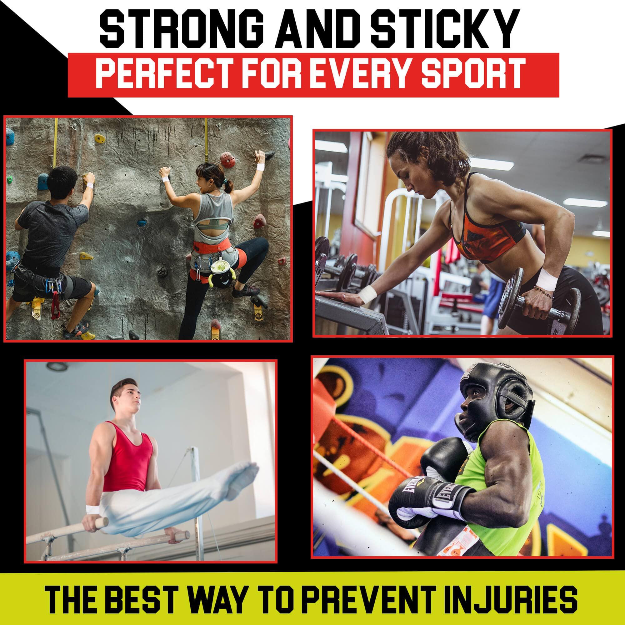 Summum Fit Summum Fit White Athletic Tape Extremely Strong: 8 Rolls + 2 Finger Rolls. Easy to Apply & No Residue. Sports Tape Athletic for Boxing Football Climbing or Gymnastics for Wrist Ankle & Hand Protection