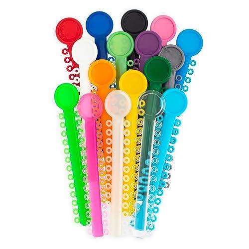 Practicon Practicon Orthodontic Ligature Ties, 1040 Elastic Bands for Braces, Elastomeric O-Rings, Rubber Bands for Brackets, Navy Blue