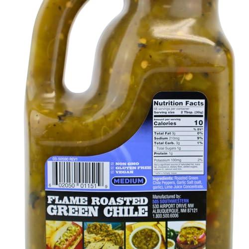 505 Southwestern 505 Southwestern Green Hatch Chile Foodservice 72 Ounce Bulk - Flame Roasted, Restaurant Salsa, Salsa Verde, and Green Chile Sauce (Flame Roasted Green Chile (Medium))