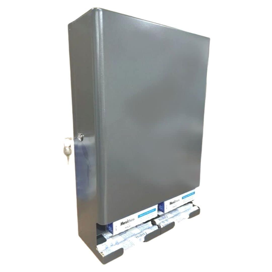 GG Golden Group International Tampon & sanitary napkin free vending dispenser for public restroom, steel cabinet with lock, wall mountable, gray SD9000GY