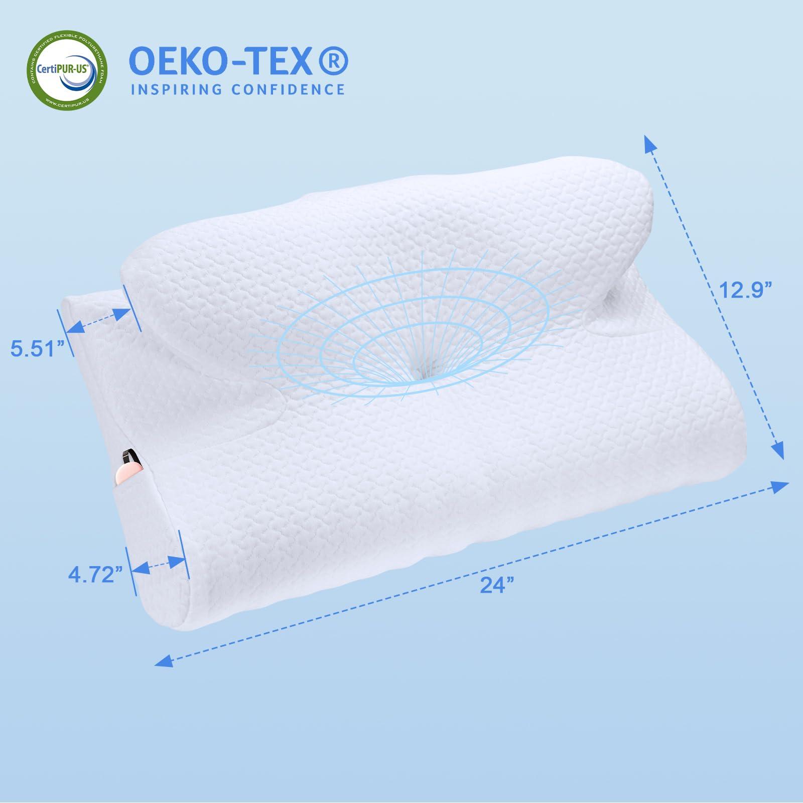 GdTosllpvb GdTosllpvb Neck Pillow, Neck & Cervical Pillows for Neck Support, Adjustable Cervical Neck Pillow for Sleeping, Memory Foam Side Sleeper Cervical Pillow for Bed