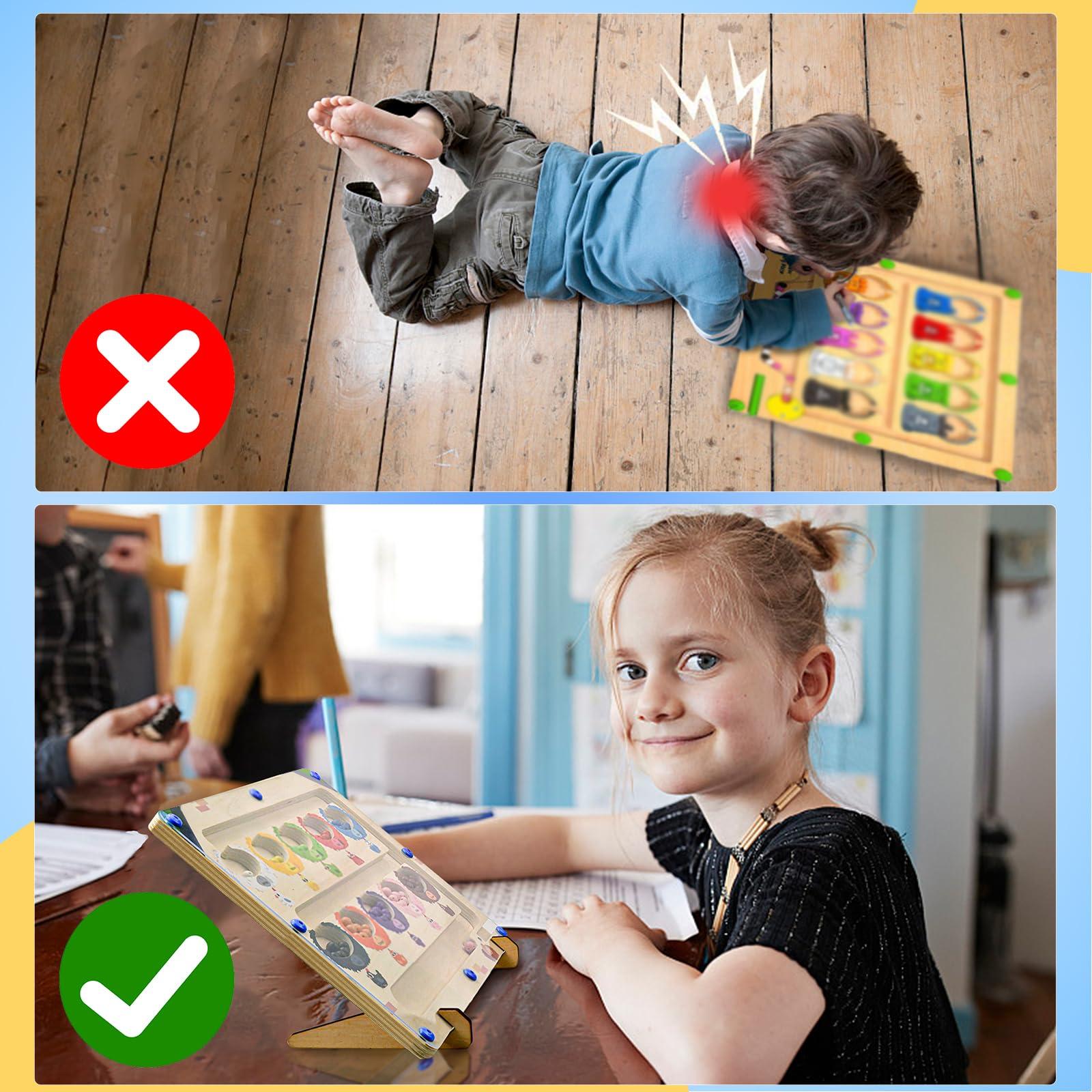 RAOVCUS Activities For Seniors With Alzheimers And Dementia,Magnetic Color and Number Maze, Wooden Magnet Board Montessori Sensory Toys for Elderly Patients Learning Color Sorting And Counting Fidget Games