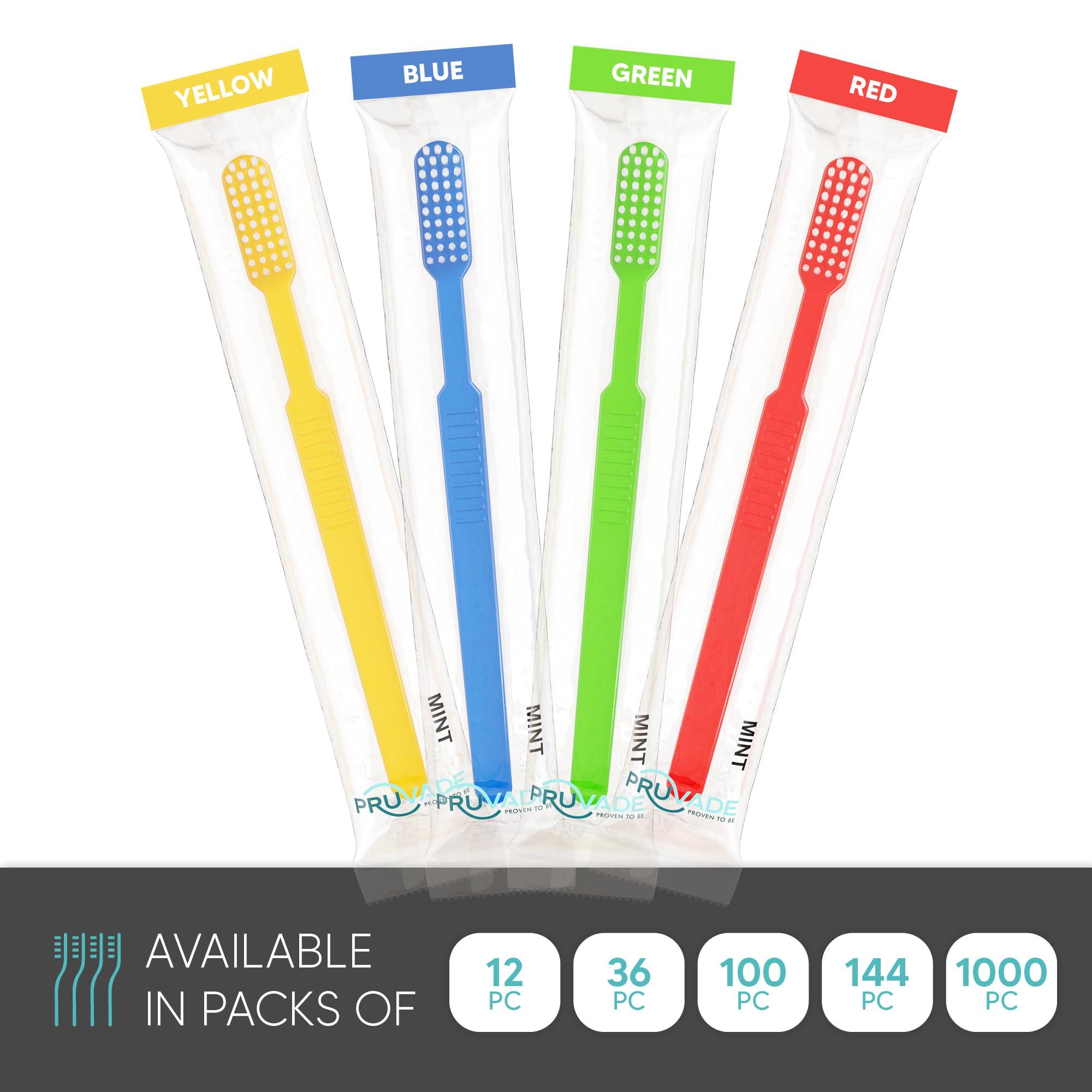 Pruvade Pruvade 144 Pack Disposable Toothbrushes with Toothpaste, Built in - Prepasted Toothbrushes Individually Wrapped |Single Use Waterless Tooth Brush with Soft Bristles for Hotel, Camping, Travel