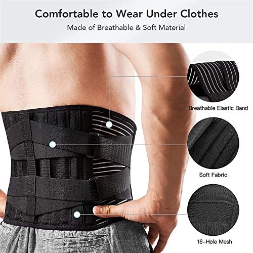 SJHY Lumbar Support Belt Breathable Back Braces,for Men/Women Anti-Skid Lumbar Support Belt Lower Back Pain Relief with 6 Stays Back Support Belt Back Braces