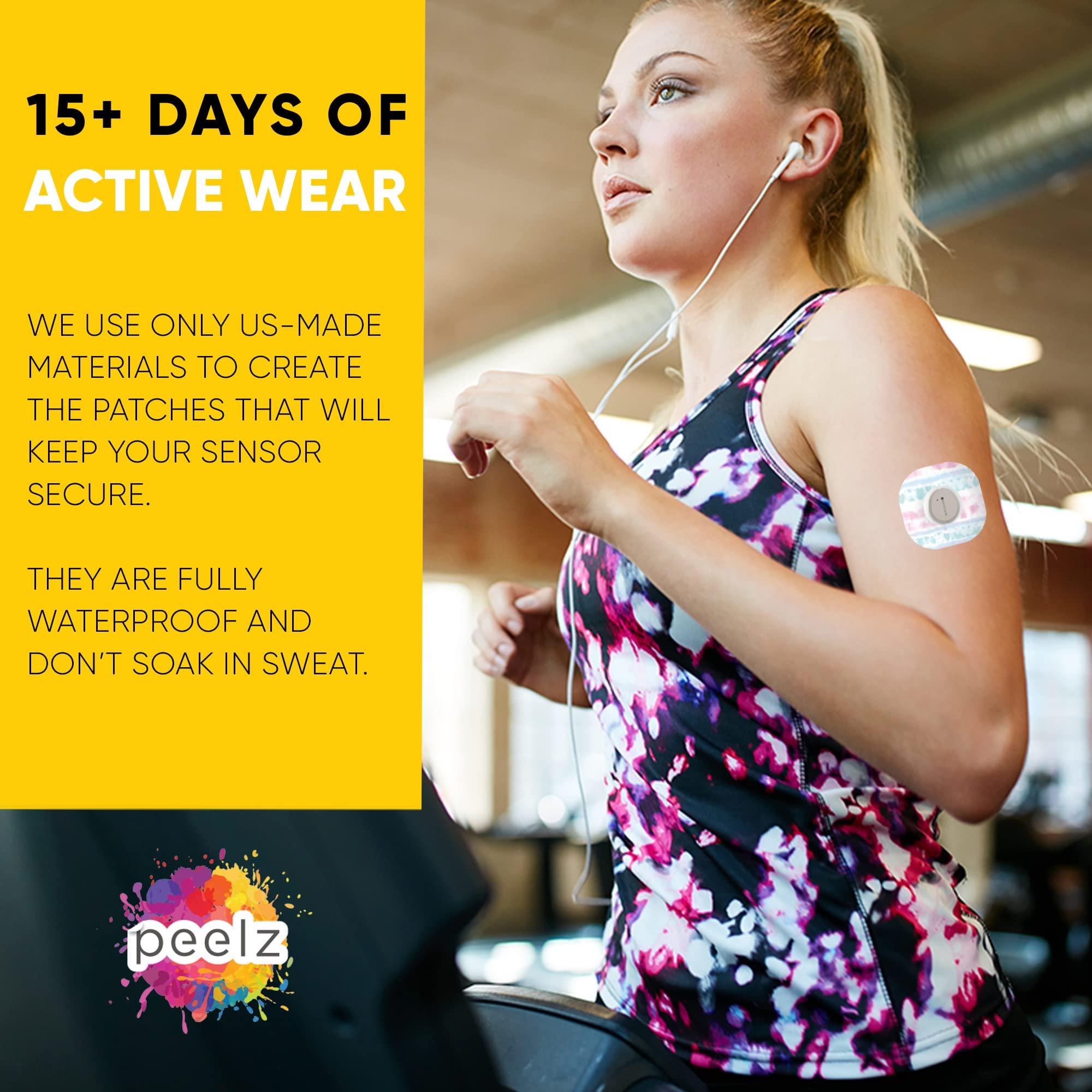 Peelz Peelz Dexcom G7 Adhesive Patches Designed for The DEXCOM G7 and Stelo Waterproof & Sweatproof Adhesive for 15 Days, Sensitive Skin Diabetic Patches for Glucose Monitor Cover Pack of 15 (Tie-Dye)