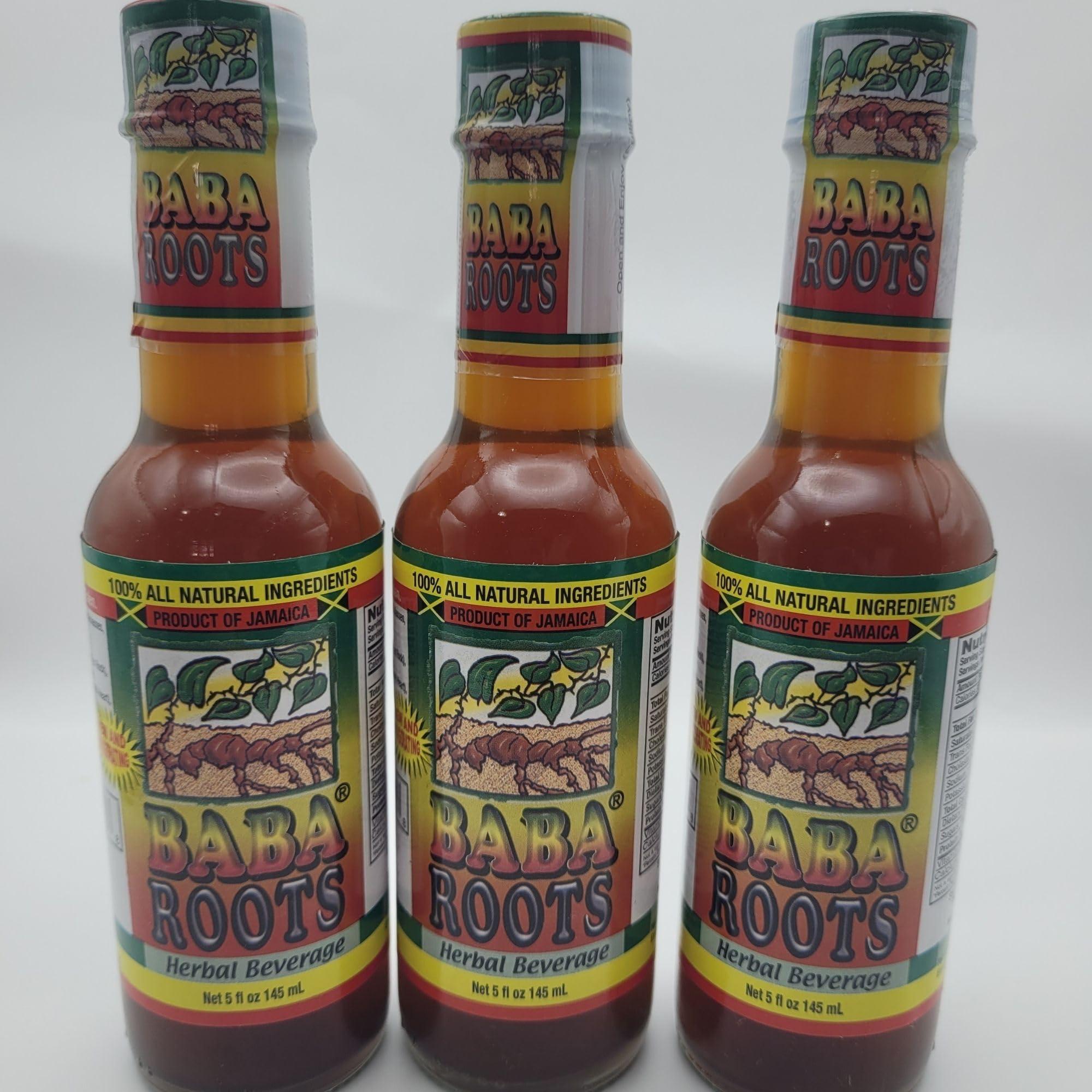 Trelawny Inspirations Jamaican Baba Roots Herbal Tonic-3 Pack(w/Restorative Tea from Trelawny Inspirations)- 100% Natural Roots- Jamaican Tonic- Chainy Root, Sarsaparilla,Tan Pon Rock,Strong Back, Raw Moon,Medina- Jamaican Baba Roots, Jamaican Roots Wine
