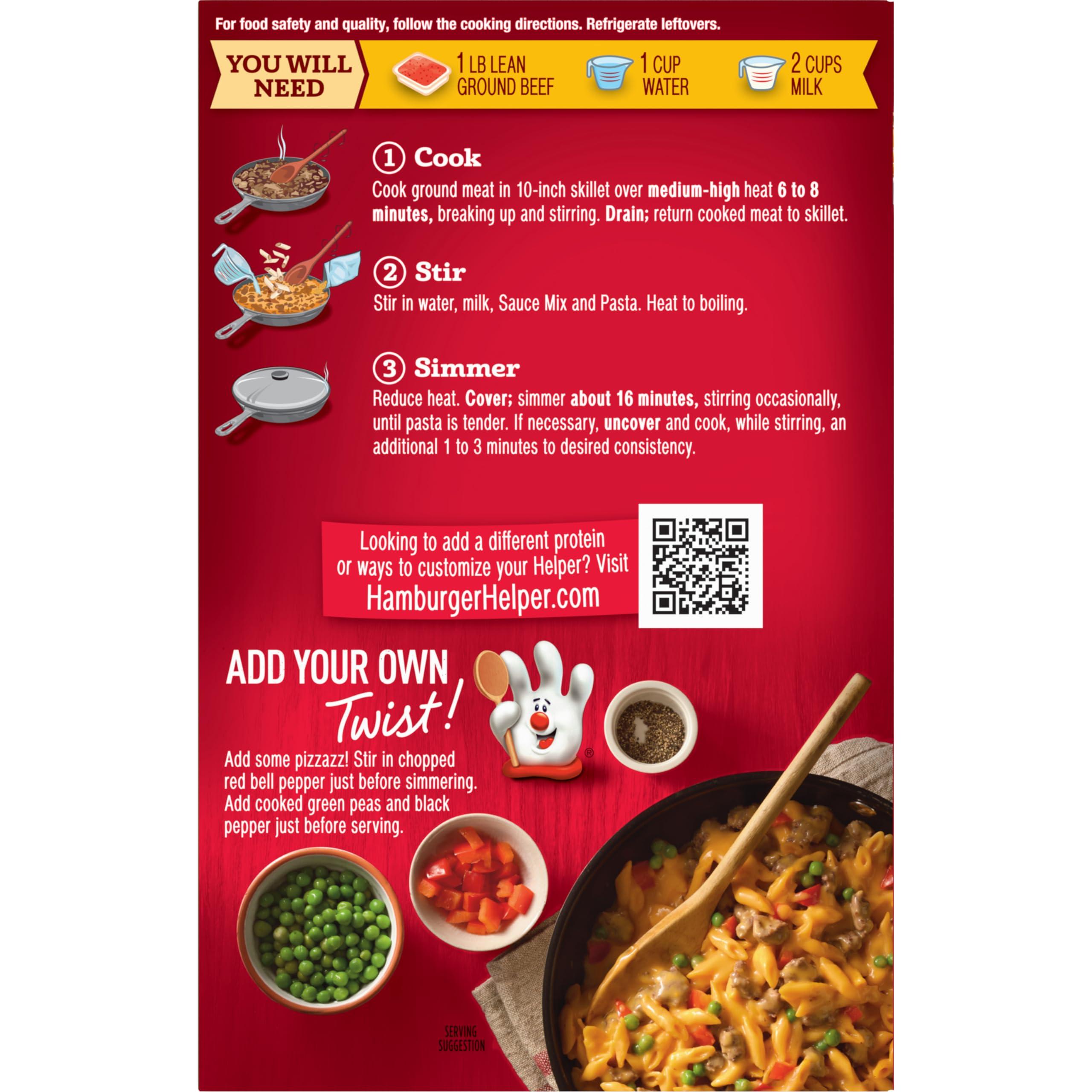 Hamburger Helper Hamburger Helper Pasta Three Cheese, 6 Ounces, 12 per Case.