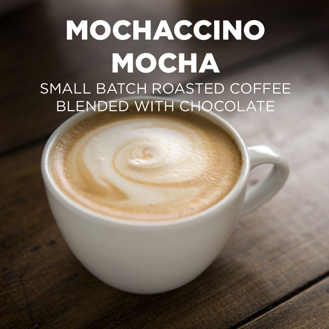 MAUD'S Maud\'s Chocolate Mocha Cappuccino Coffee Pods, 18 ct | Mochaccino Mocha Flavor | 100% Arabica Coffee | Solar Energy Produced Recyclable Pods Compatible with Keurig K Cups Maker