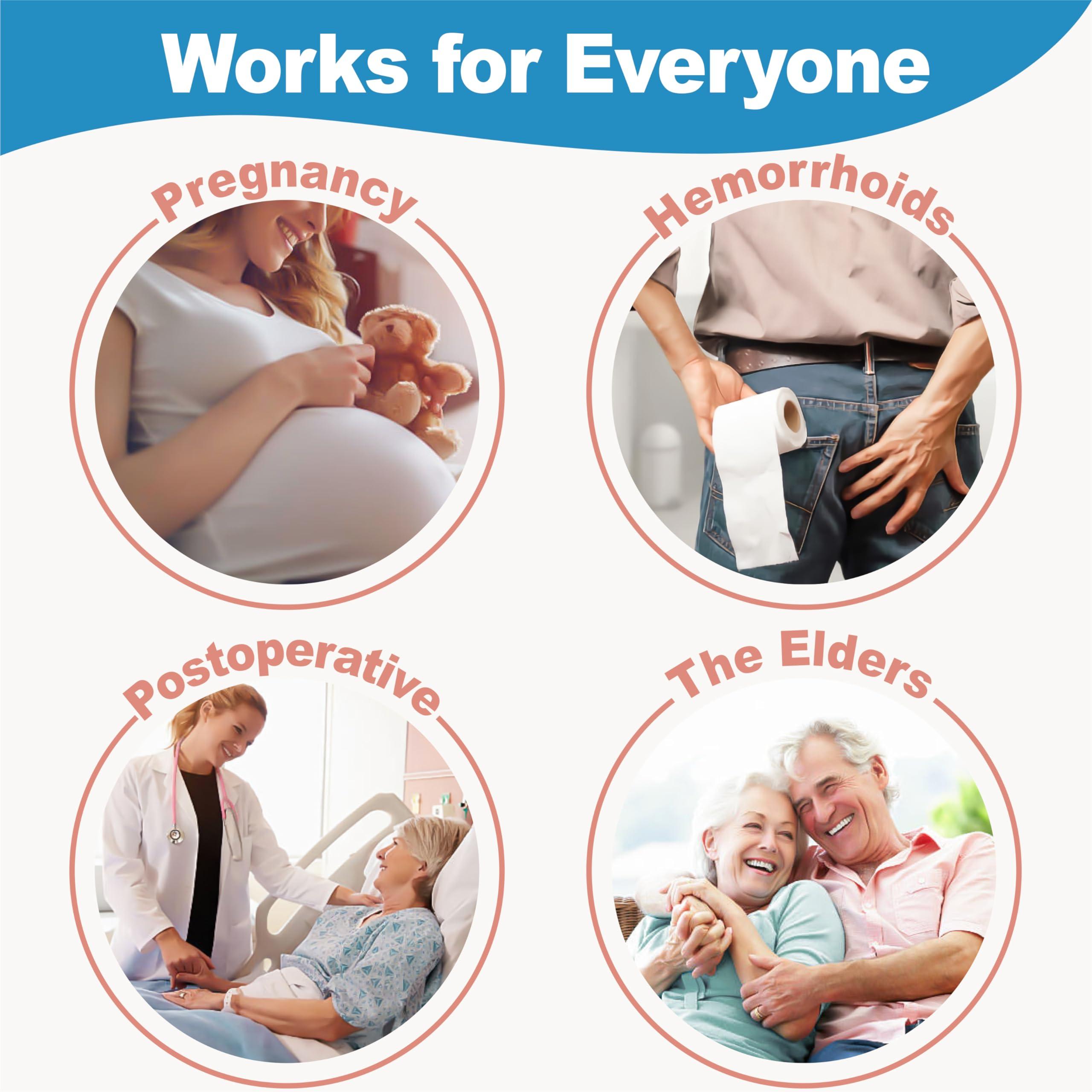 FRECHMOON Electric Sitz Bath, Sitz Bath for Hemorrhoids, Sitz Bath for Toilet Seat, Postpartum Care, Perineum Relief - Collapsible, Wide Seat, Deeper Bowl - Use w/Sitz Bath Salt