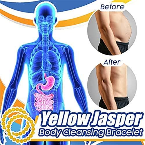 Nihexo Yellow Jasper Body Cleansing Bracelet,Anti-Fatigue Beads for Reiki Healing Crystal Healing Energy Stone,Energy Cleansing Bracelet,Chakra Yoga Meditation Spiritual Bracelets (0.31in)