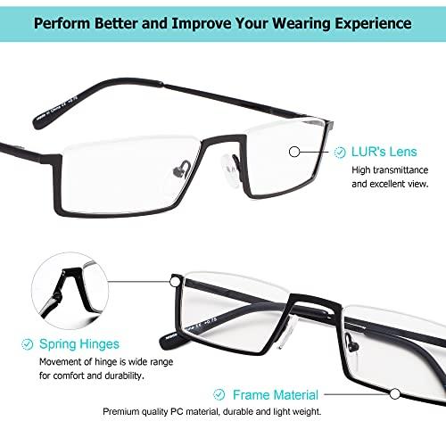 LUR LUR 3 Packs Half-rim Metal Reading Glasses + 4 Packs Classic Reading Glasses(Total 7 Pairs Readers +0.75)